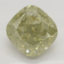 Farebný diamant cushion, fancy hnedo-zeleno žltý, 2,5ct, GIA