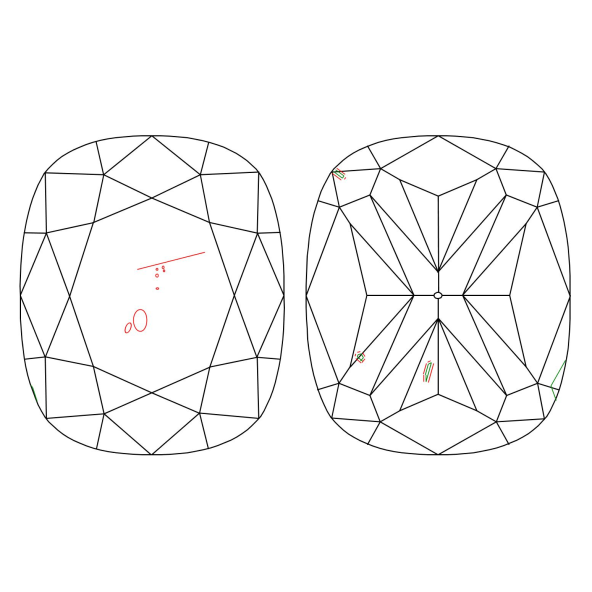 Inkluzie a cistota v prirodnom farebnom diamante cushion fancy dark tmavo hnedý 2.50 ct SI2 9828440069_T9