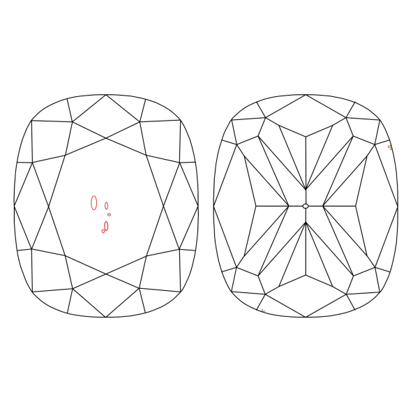 Inkluzie a cistota v prirodnom farebnom diamante cushion fancy dark tmavo žltkasto hnedý 2.31 ct SI2 1841740020_T9