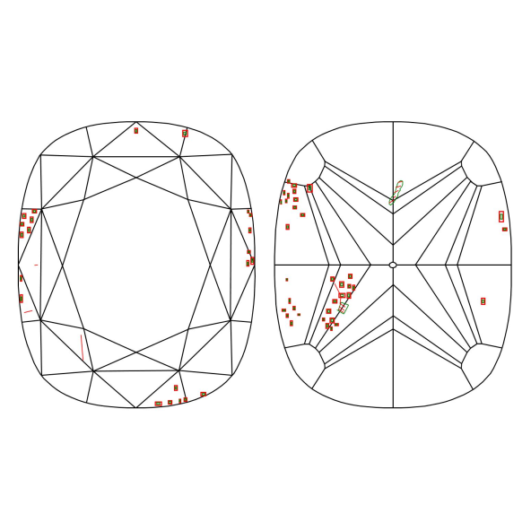 Inkluzie a cistota v prirodnom farebnom diamante cushion fancy dark tmavo žlto hnedý 1.65 ct SI1 6828440006_T9