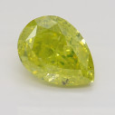 Farebný diamant slza, fancy vivid žltý, 1,1ct, GIA