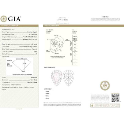 Prírodný farebný diamant s GIA certifikatom slza fancy intense oranžovo žltý 0.50 ct I1 3851520063_Y6 2