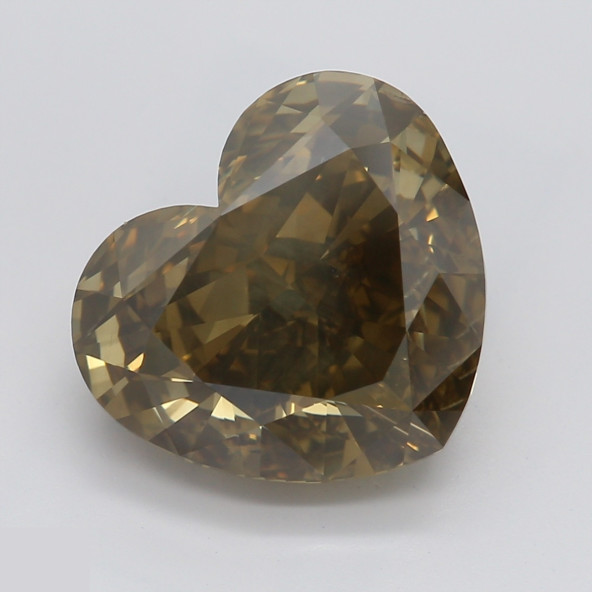 Prírodný farebný diamant s GIA certifikatom srdce fancy dark tmavohnedo nazelenalo žltý 3.13 ct I1 7828010387_Y9