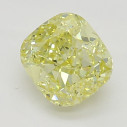 Farebný diamant cushion, fancy žltý, 0,46ct, GIA