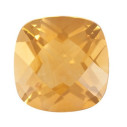 Citrín antický štvorec 7 x 7 mm, A, Checkerboard cut