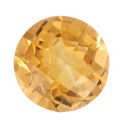 Citrín okrúhly 7 mm, A, Checkerboard cut