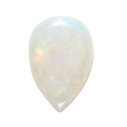 Opál biely slza 6 x 4 mm, A, Kabošon