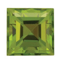 Peridot štvorec 3 x 3 mm, AA, Step-cut