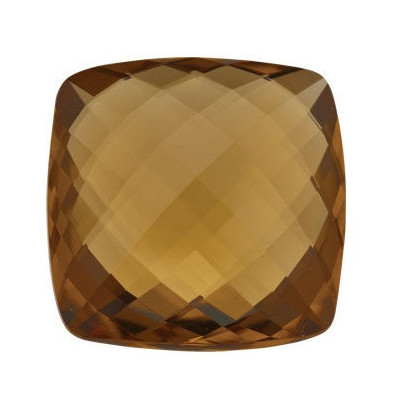 Quartz Honey antický štvorec 14 x 14 mm 10,5ct Double-sided Checkerboard cut KRVOAAHO-14