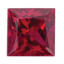 Rubín štvorec 2,5 x 2,5 mm, AA, Princess cut