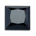 Spinel Čierny štvorec 2,5 x 2,5 mm, Standard, Princess Machine-Cut