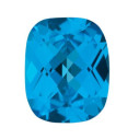Topás Swiss Blue antický cushion 9 x 7 mm, AA, Checkerboard cut