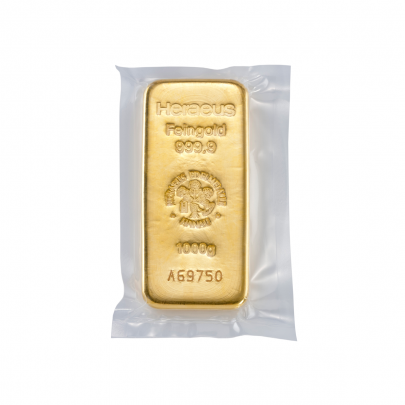 Investičná zlatá tehla 1000 g liata Heraeus 85100015 2