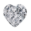 Zafír Biely srdce 5,5 x 5,5 mm, AA, Fazetovaný