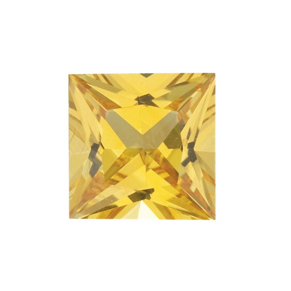 Zafír žltý štvorec 4 x 4 mm 0,4ct Princess cut ZFPPAAYL-4