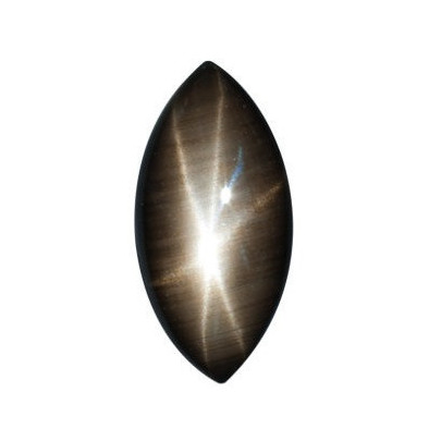 Zafír čierna hviezda markíz 8 x 4 mm 0,9ct Kabošon ZFMKAABL-8