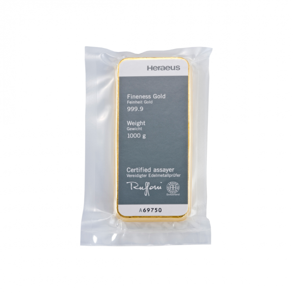 Investičná zlatá tehla 1000 g liata Heraeus 85100015 (3)
