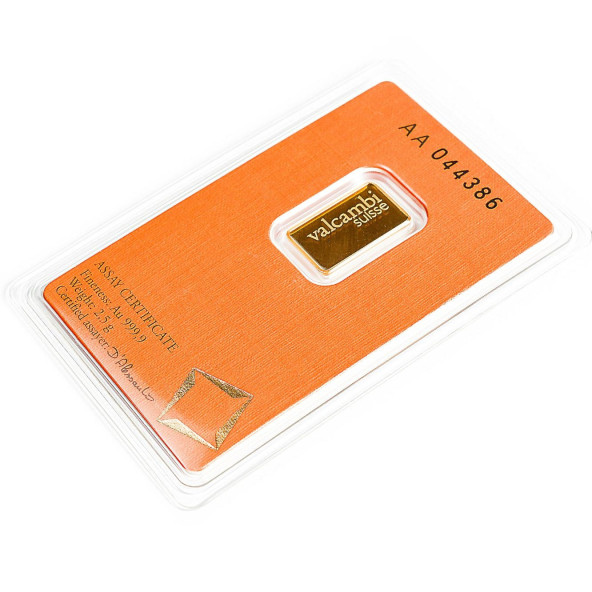 70023 Investičná zlatá tehla 2,5 g Valcambi  (3)