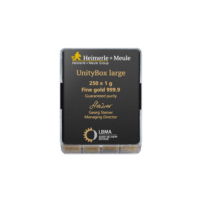 Investicna zlata tehla 250x1 g UnityBox Heimerle+Meule 81016767 2