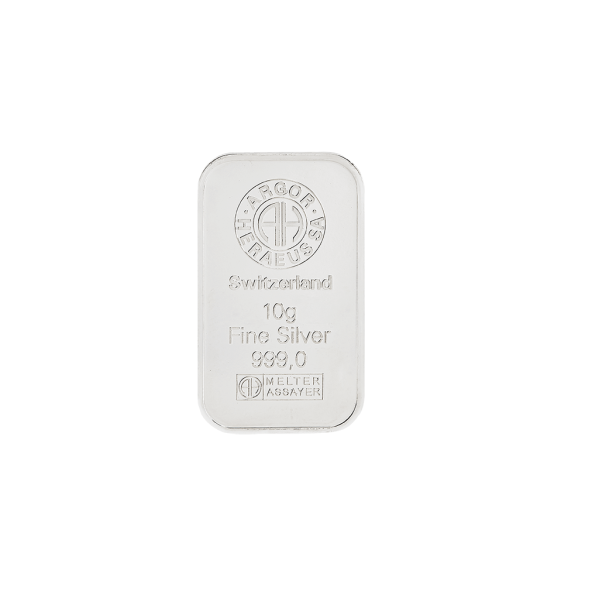 Investičná strieborná tehla 10 g razená Argor Heraeus 80001