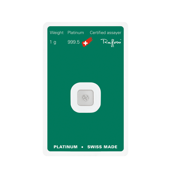 Investičná platinová tehla 1 g razená Argor Heraeus 80251 (3)
