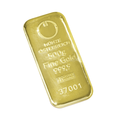 Investičná zlatá tehla 500 g liata Münze Österreich 86100500 2