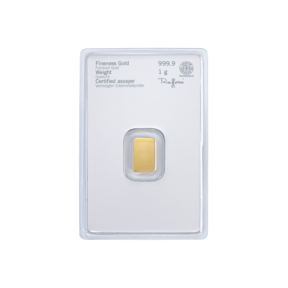 Investičná zlatá tehla 1 g razena Heraeus 87892001 (2)