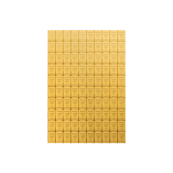 Investičná zlatá tehla 100x1 g CombiBar Heraeus 5113430 (2)