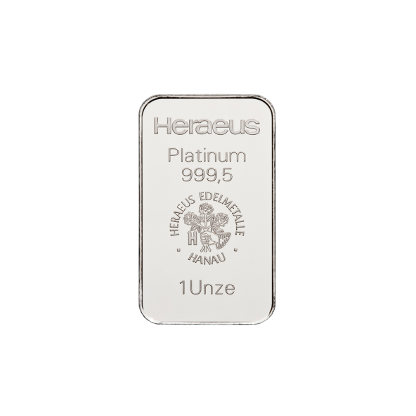 Investičná platinová tehla 1 oz razená Heraeus 87891031