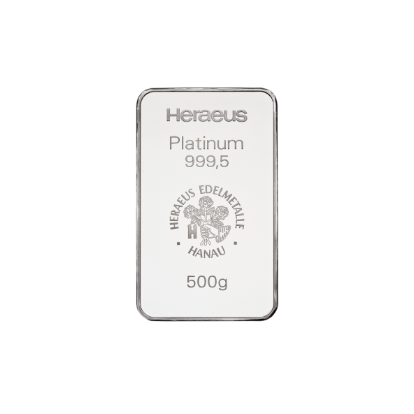 Investičná platinová tehla 500 g razená Heraeus 87891500