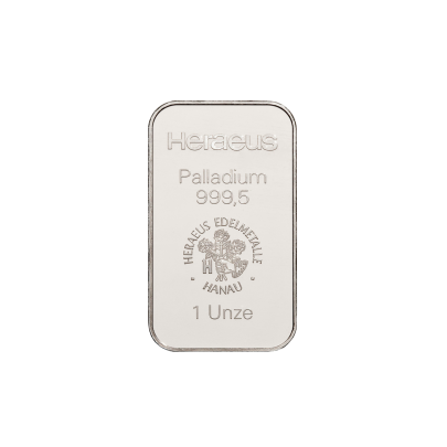 Investičná palladium tehla 1 oz razená Heraeus 87896031