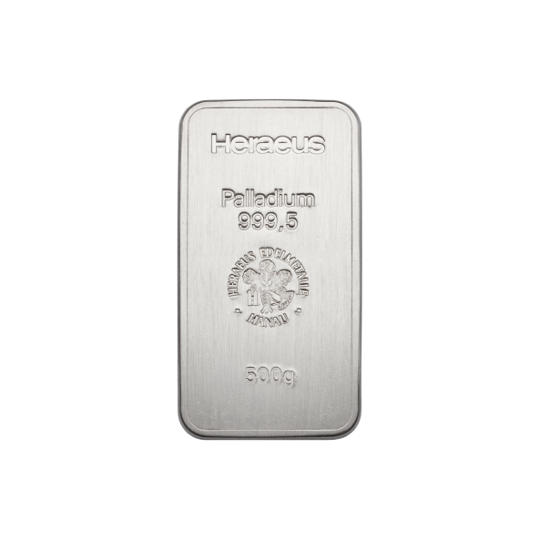 Investičná palladium tehla 500 g razená Heraeus 87896500
