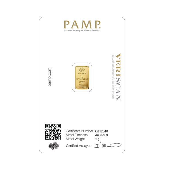 Investičná zlatá tehla 1 g razená Pamp Fortuna 86150001 (4)