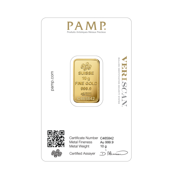 Investičná zlatá tehla 10 g razená Pamp Fortuna 86150010 (4)