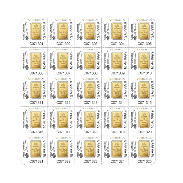 Investičná zlatá tehla 25x1 g Multigram Pamp Fortuna 86150025