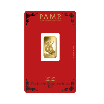 Investičná zlatá tehla 5 g razená Pamp Lunar Potkan ZAUFS00566 2