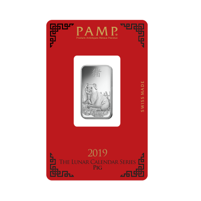 Investičná strieborná tehla 10 g razená Pamp Lunar Prasa ZAGFS00115 2