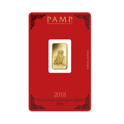 Investičná zlatá tehla 5 g razená Pamp Lunar Pes ZAUFS00534 2