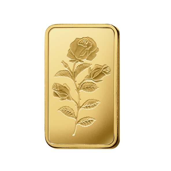 Investičná zlatá tehla 10 g razená Pamp Rosa 8615R010