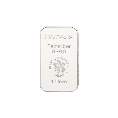 Investičná strieborná tehla 1 oz razená Heraeus 87893031