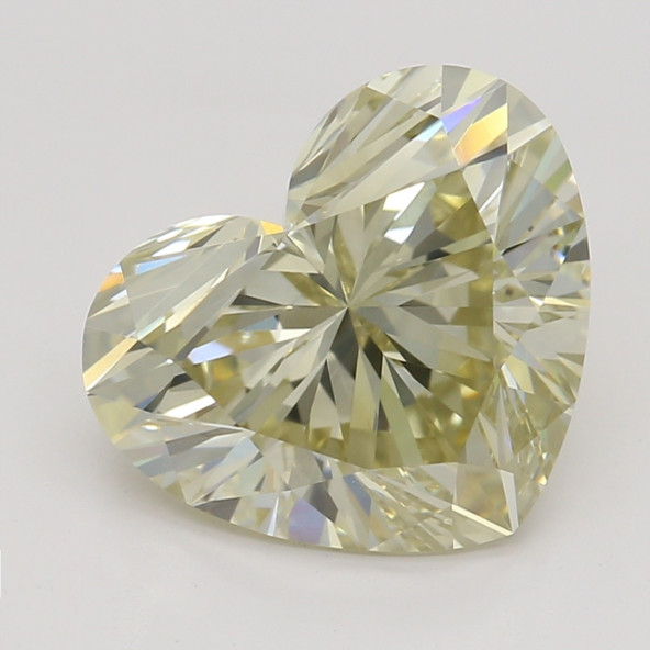 Farebný diamant srdce, fancy light hnedasto-zelenkasto žltý, GIA 4835360114 Y4