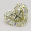 Farebný diamant srdce, fancy light hnedasto-zelenkasto žltý, 2,09ct, GIA
