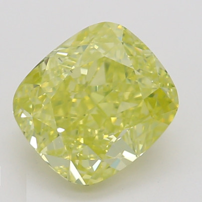 Farebný diamant cushion, fancy intense zelenkasto žltý, GIA 1835780141 Y6