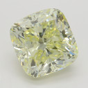 Farebný diamant cushion, fancy light žltý, 5,01ct, GIA