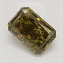 Farebný diamant radiant, fancy dark žltkasto-hnedý, 1,04ct, GIA