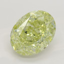 Farebný diamant oval, fancy intense zeleno žltý, 4,04ct, GIA