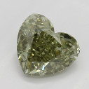 Farebný diamant srdce, fancy dark sivo zelenožltý, 0,7ct, GIA