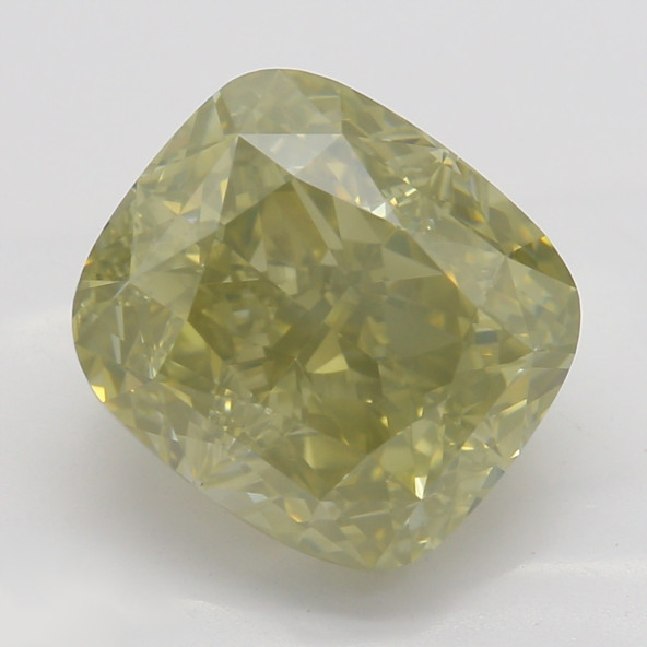 Prírodný farebný diamant s GIA certifikatom cushion fancy hnedo-zeleno žltý 3.36 ct SI2 5826570445_Y5