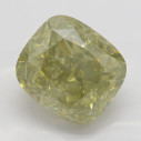 Farebný diamant cushion, fancy hnedo-zeleno žltý, 3,36ct, GIA