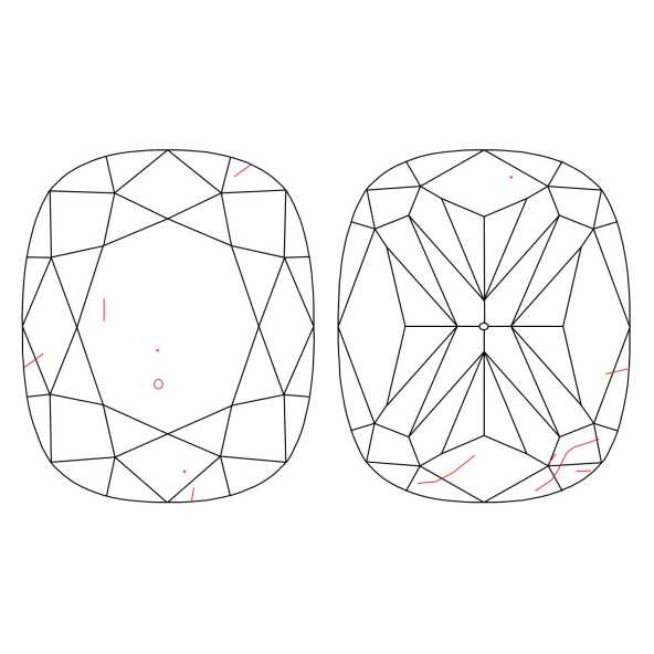 Inkluzie a cistota v prirodnom farebnom diamante cushion fancy dark tmavo žltkasto hnedý 3.71 ct SI2 8841740078_T9